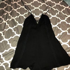 Black cross back romper